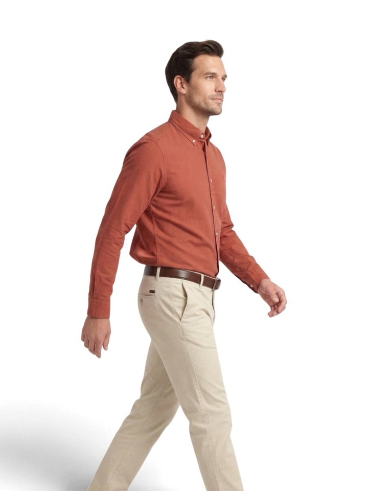 Rood katoenen hemd (regular fit) met lange mouwen Hugo Boss