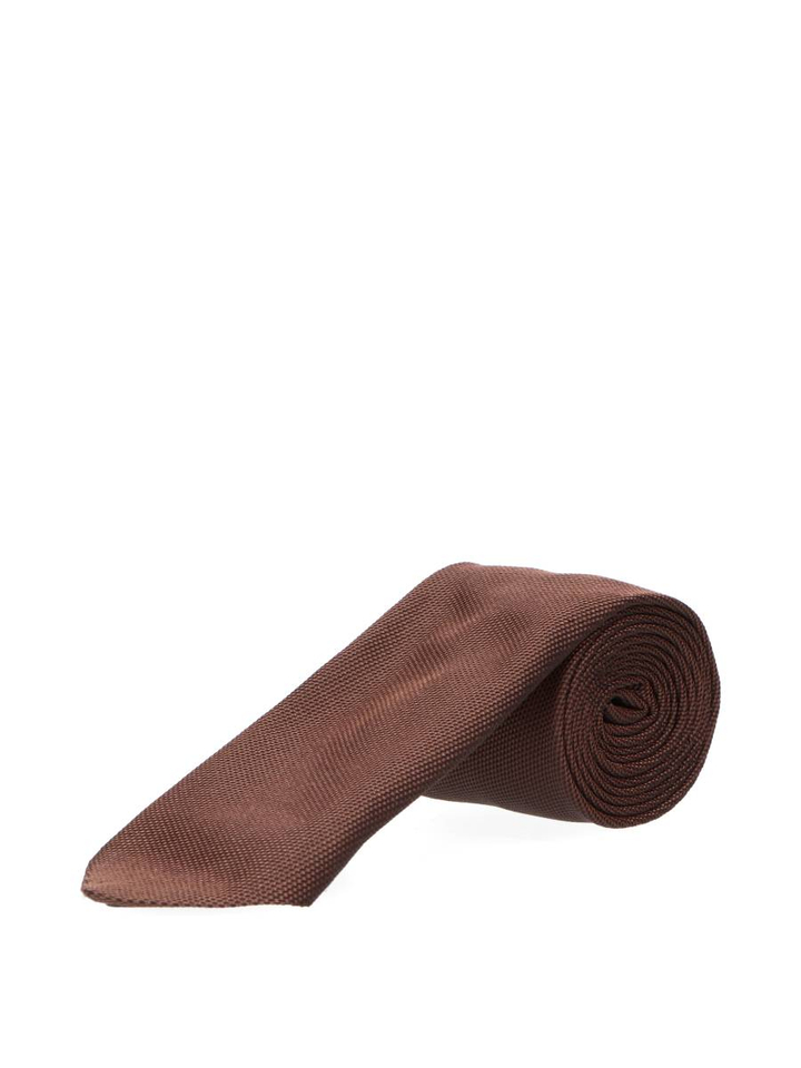 Donkerbruine stropdas met details Hugo Boss 
