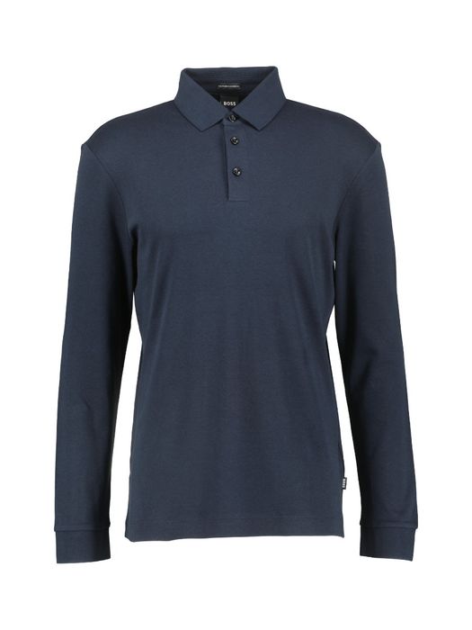 Donkerblauwe polo met lange mouwen Pado Hugo Boss