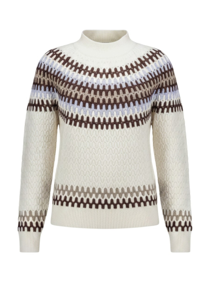 Witte trui van scheerwol met fair isle- patroon Fiotto Boss Black 