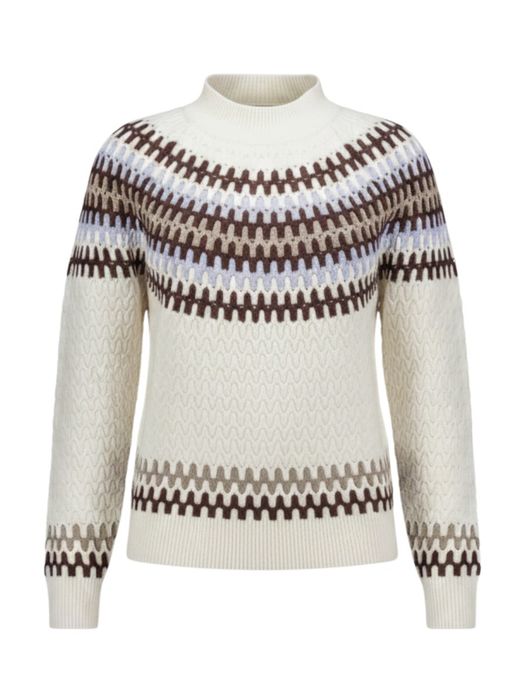 Witte trui van scheerwol met fair isle- patroon Fiotto Boss Black