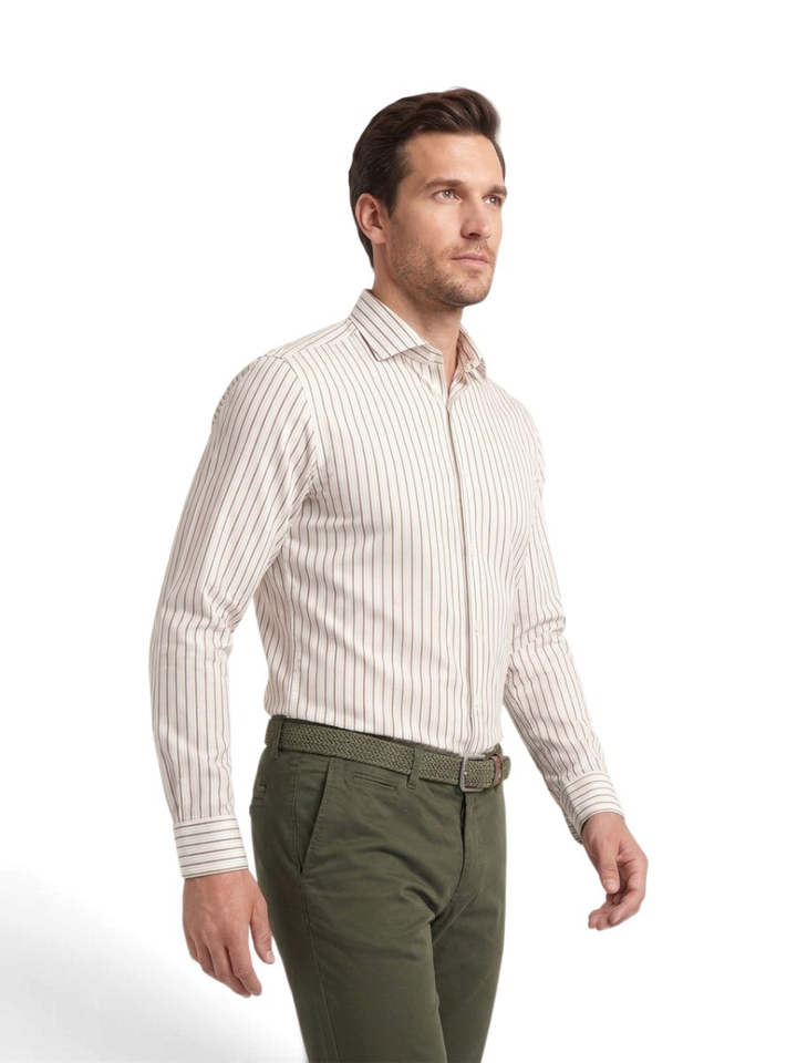 Witte gestreepte hemd slim fit Boss Black