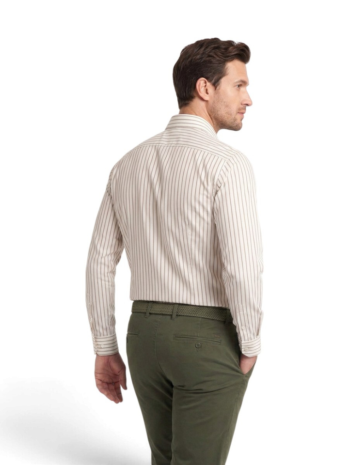Witte gestreepte hemd slim fit Boss Black