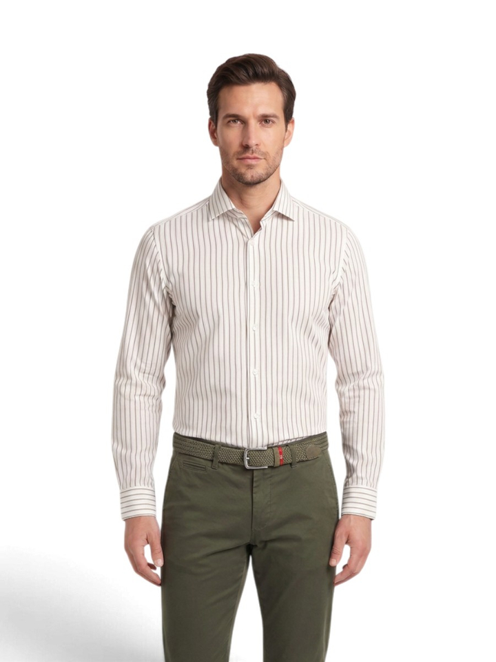 Witte gestreepte hemd slim fit Boss Black