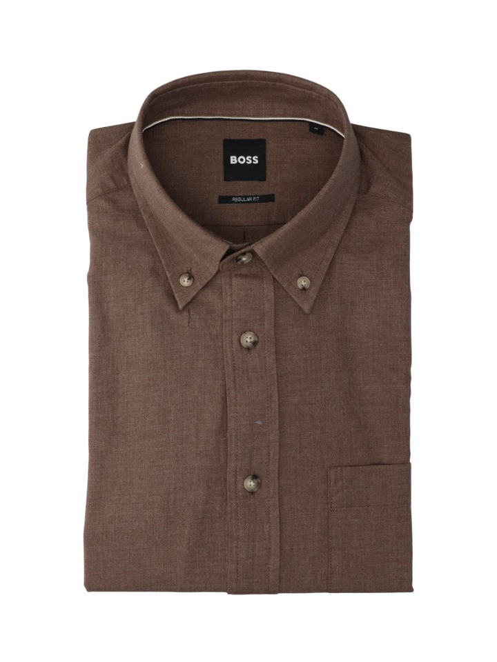 Open brown katoenen hemd (regular fit) met lange mouwen Hugo Boss
