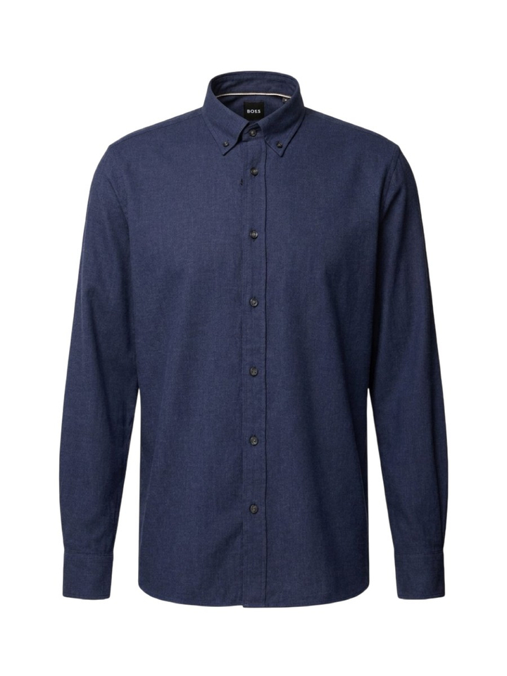 Donkerblauw katoenen hemd (regular fit) met borstzak en lange mouwen Hugo Boss