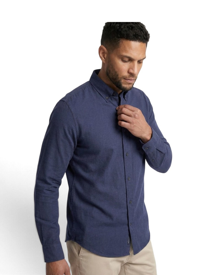 Donkerblauw katoenen hemd (regular fit) met borstzak en lange mouwen Hugo Boss