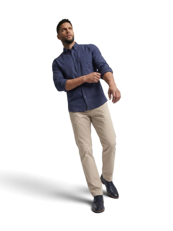 Donkerblauw katoenen hemd (regular fit) met borstzak en lange mouwen Hugo Boss