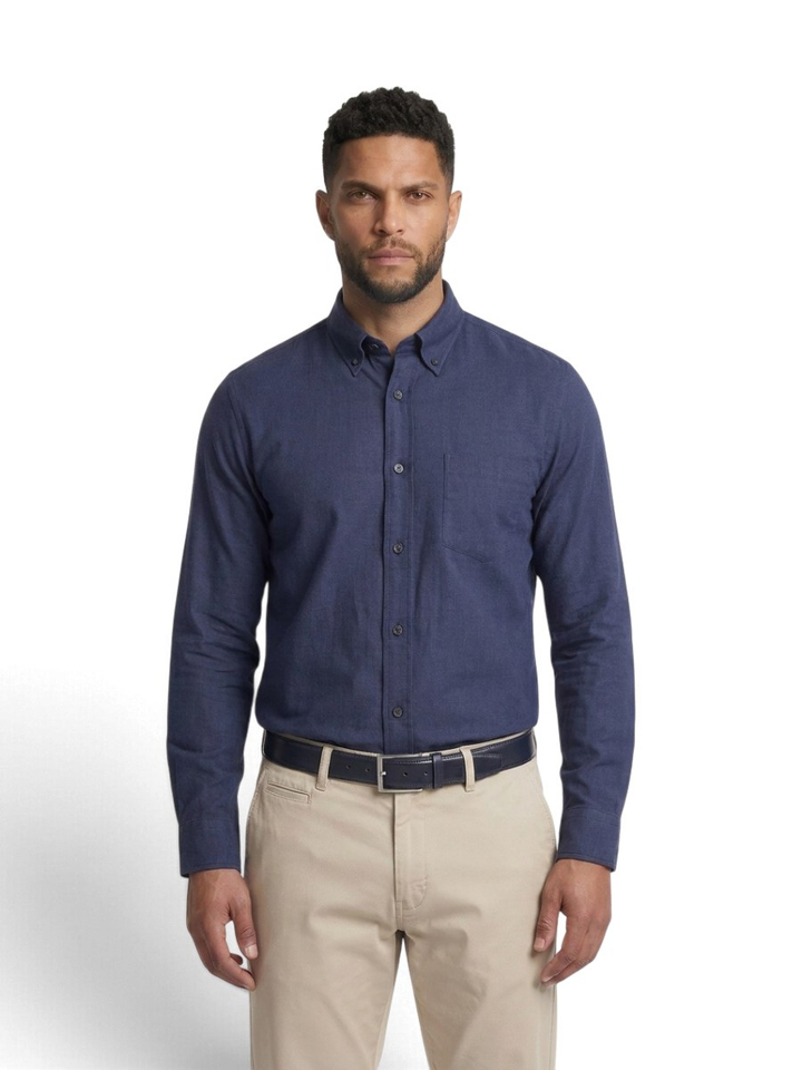 Donkerblauw katoenen hemd (regular fit) met borstzak en lange mouwen Hugo Boss