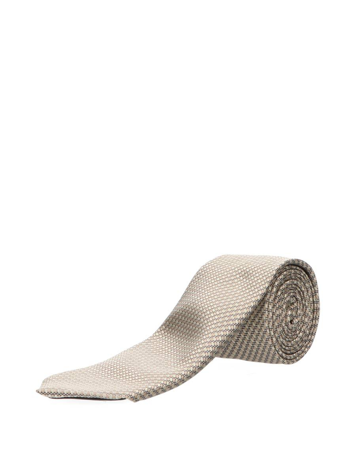 Taupe kleurige stropdas met patroon Hugo Boss