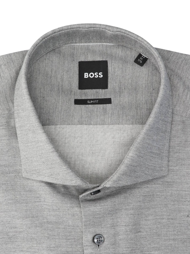 Grijs katoenen hemd( regular fit) met lange mouwen Hugo Boss