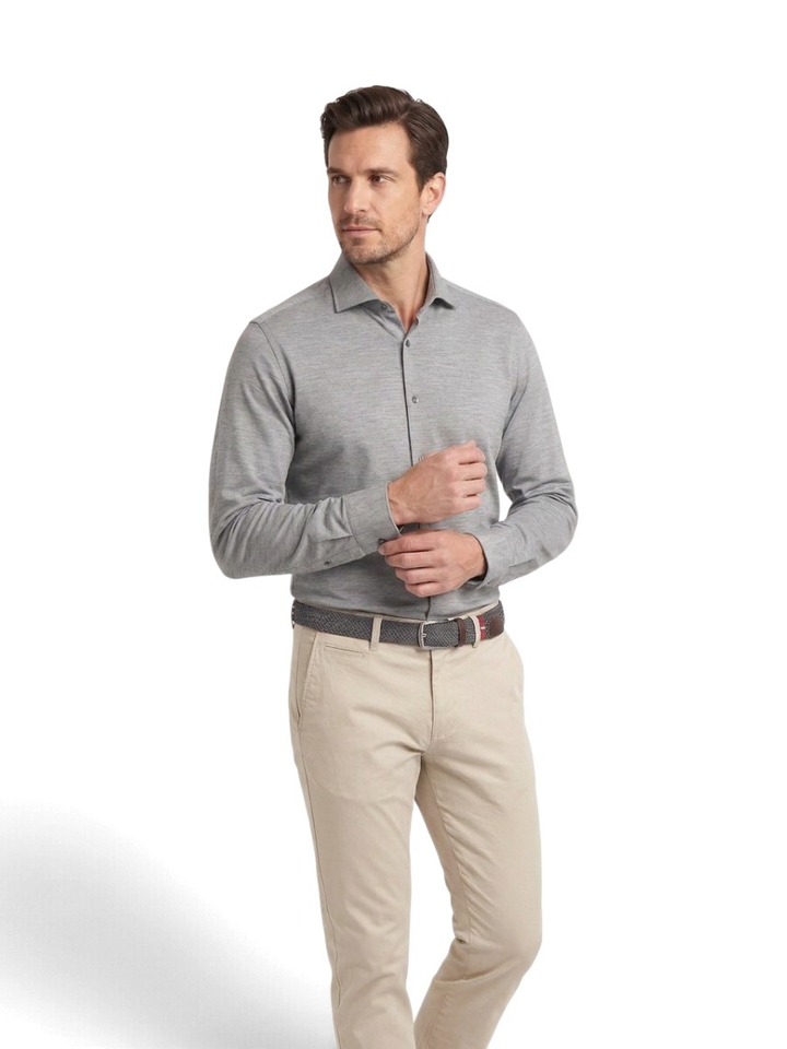 Grijs katoenen hemd( regular fit) met lange mouwen Hugo Boss