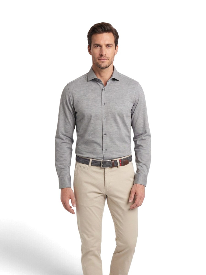 Grijs katoenen hemd( regular fit) met lange mouwen Hugo Boss
