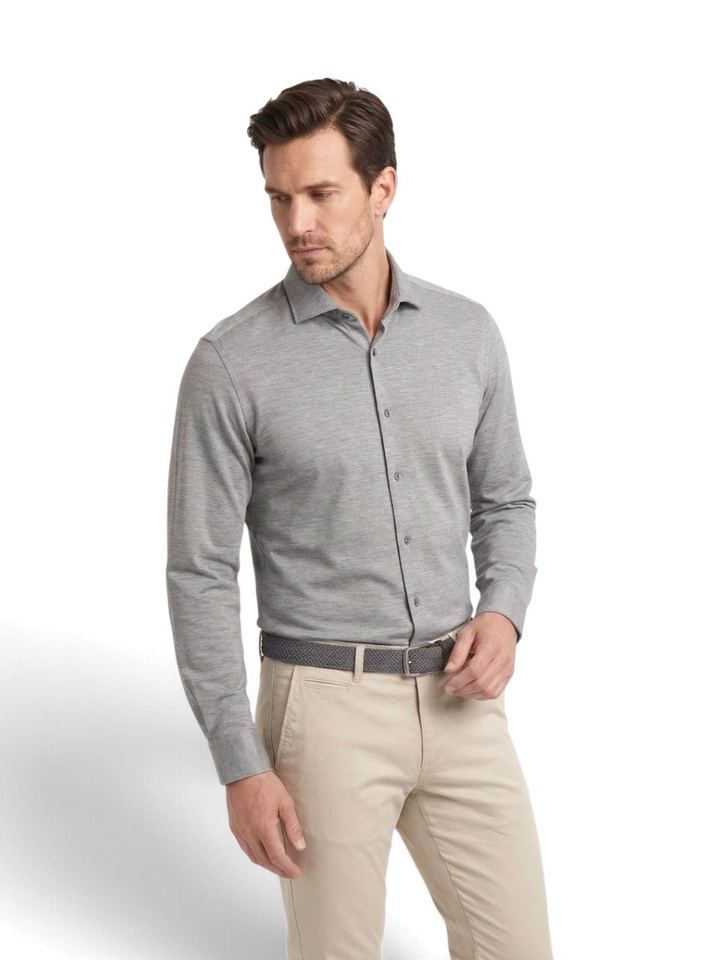 Grijs katoenen hemd( regular fit) met lange mouwen Hugo Boss