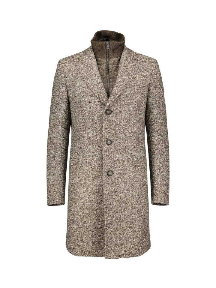 Bruine mantel met afneembare kraag  Hugo Boss 