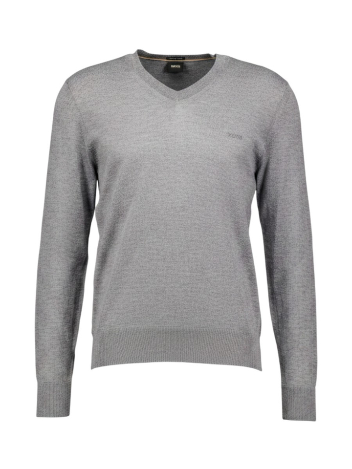Medium grey trui met v-hals Melba Hugo Boss