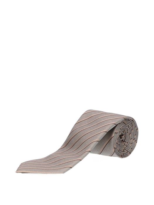 Open brown stropdas met strepen Hugo Boss