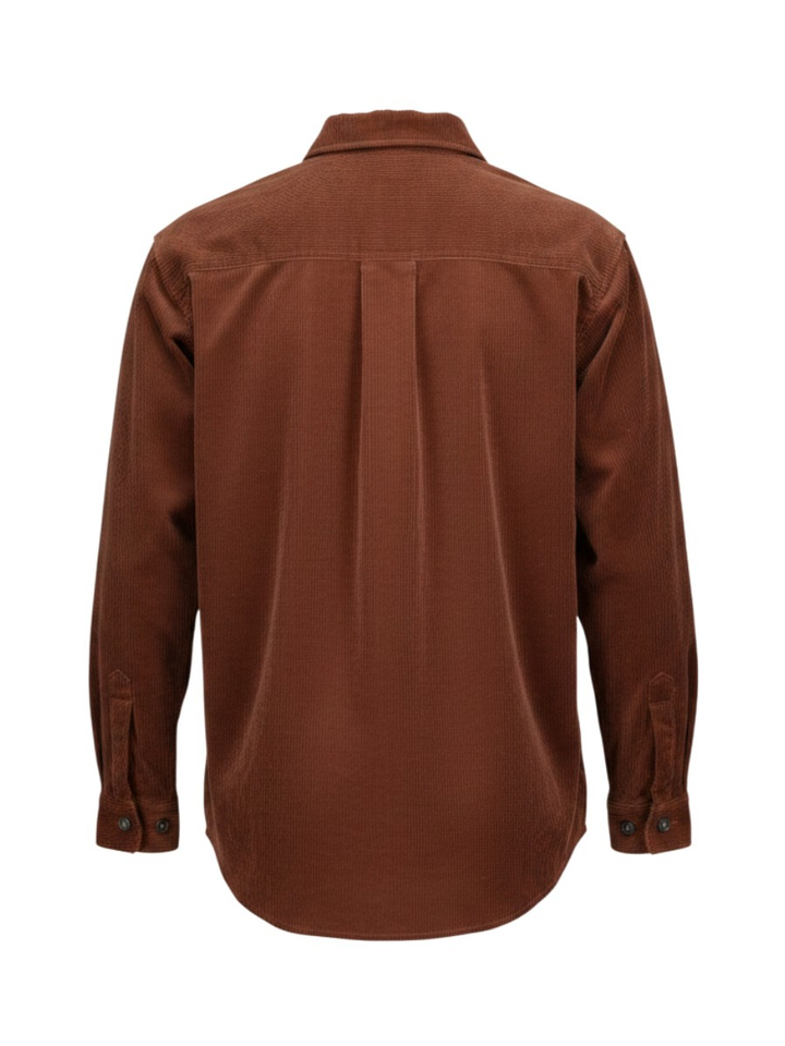 Roestkleurig overhemd in ribfluweel Hugo Boss