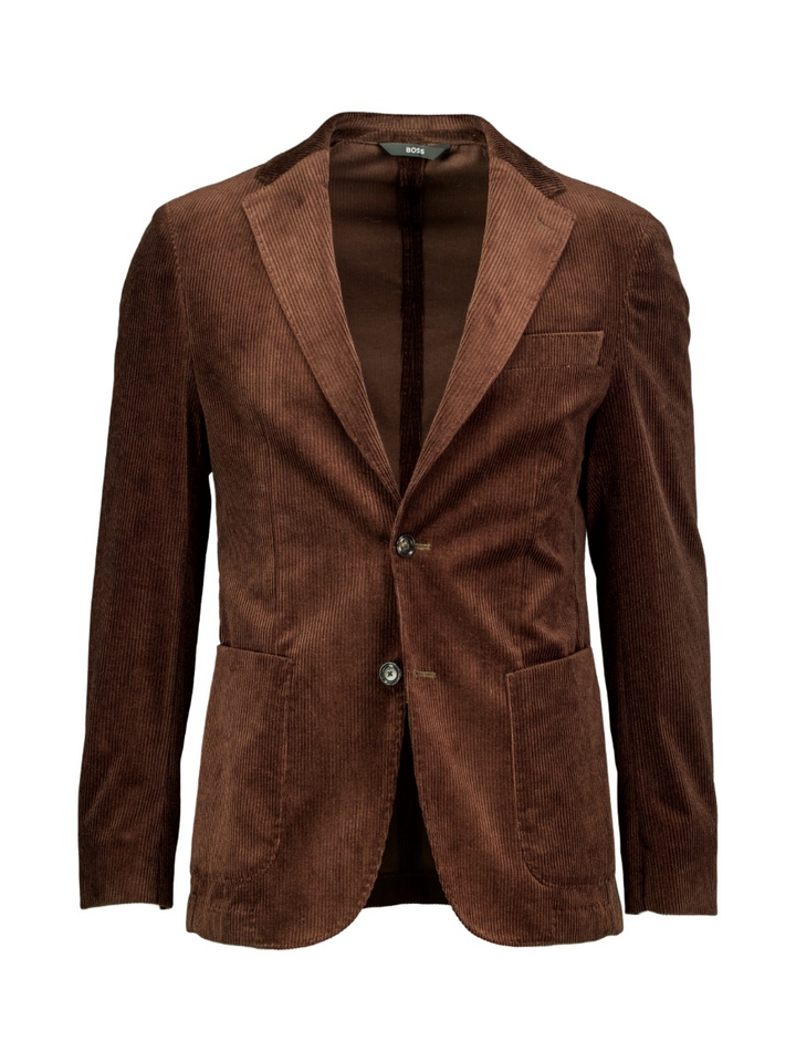 Bruin ribfluwelen kostuumvest C-Hanry Boss Black 