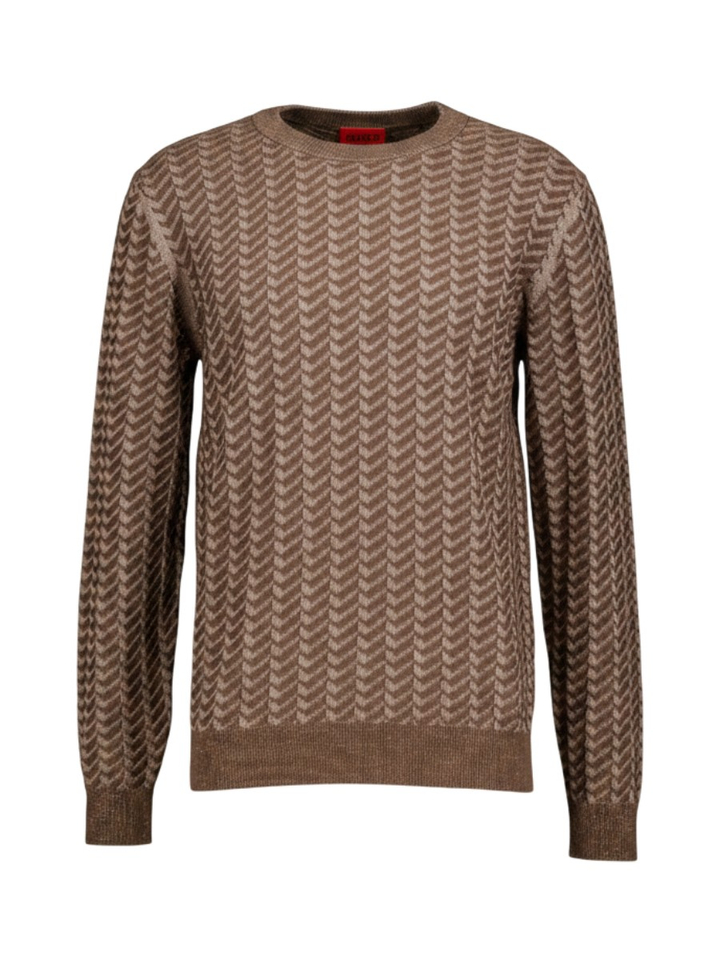 Rust copper trui met ronde hals en details Simond Hugo Boss