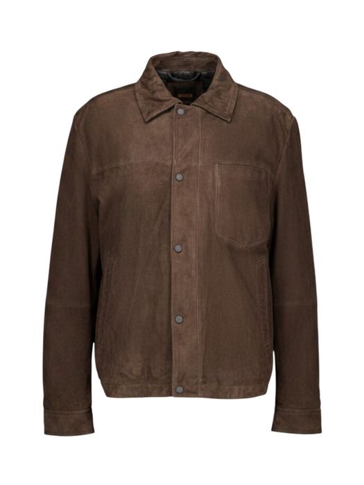 Bruine lederen jas Hugo Boss