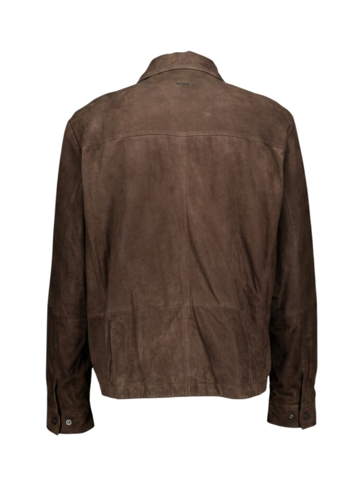 Bruine lederen jas Hugo Boss 