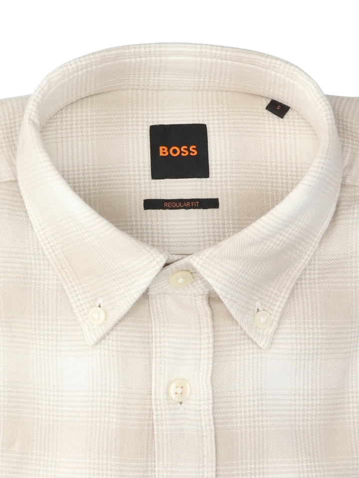 Beige katoenen hemd (regular fit) met lange mouwen Rickert Hugo Boss