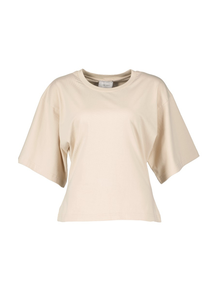 Ecru t-shirt met ronde hals Neo Noir