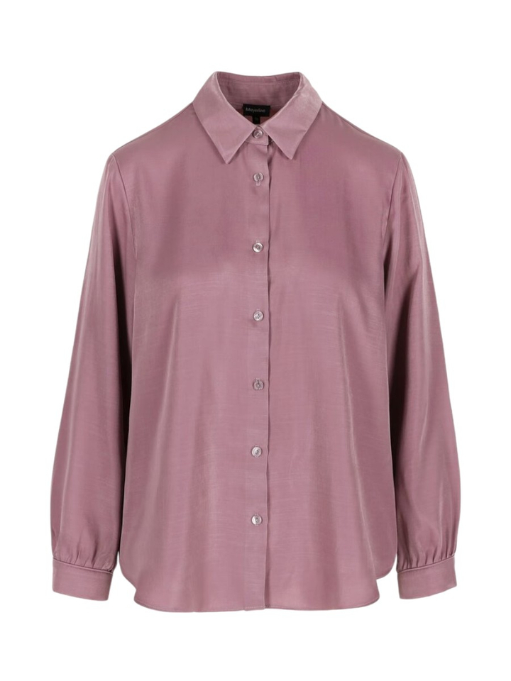 Lichtroze hemdblouse in elastisch satijn Jarda Mayerline