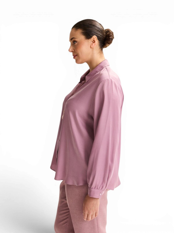 Lichtroze hemdblouse in elastisch satijn Jarda Mayerline