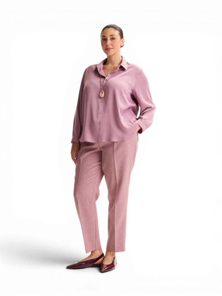 Lichtroze hemdblouse in elastisch satijn Jarda Mayerline