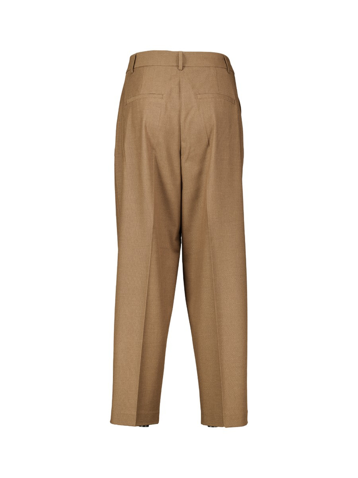 Beige barrel broek met bandplooi Selected