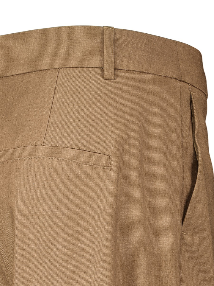 Beige barrel broek met bandplooi Selected