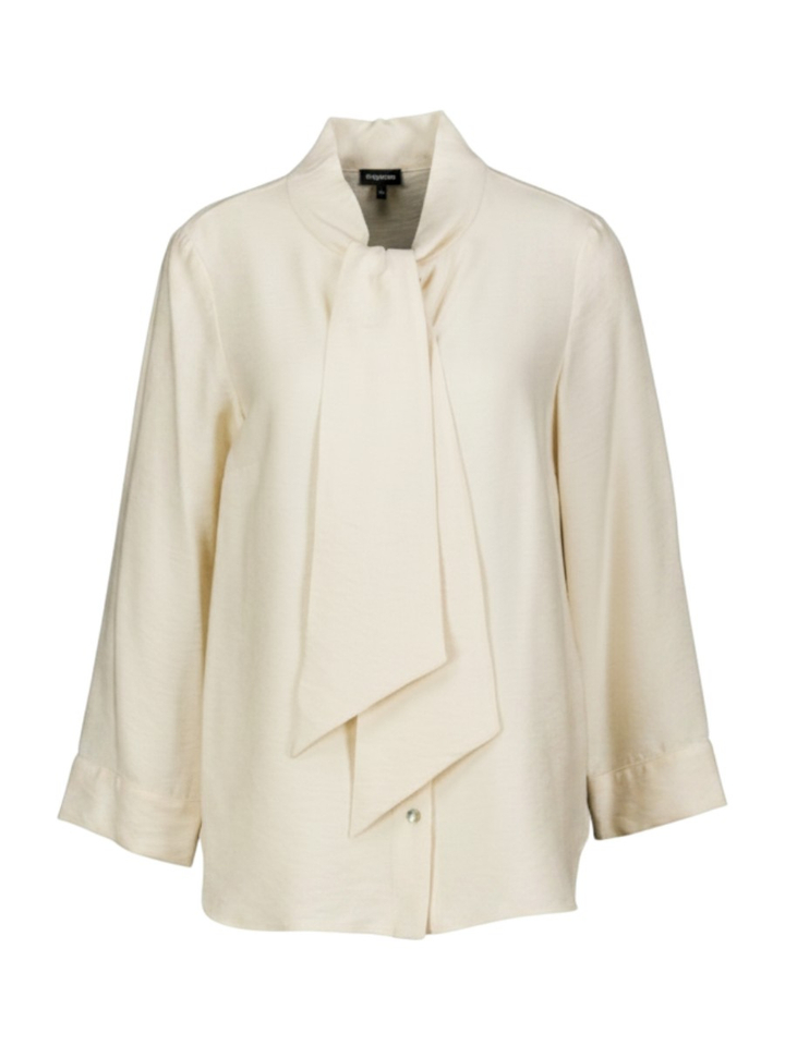 Witte geklede blouwe met strikdetail Jowse Mayerline
