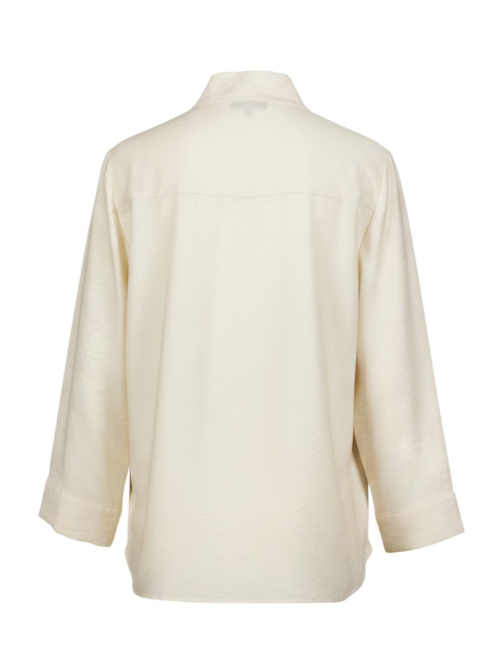 Witte geklede blouwe met strikdetail Jowse Mayerline