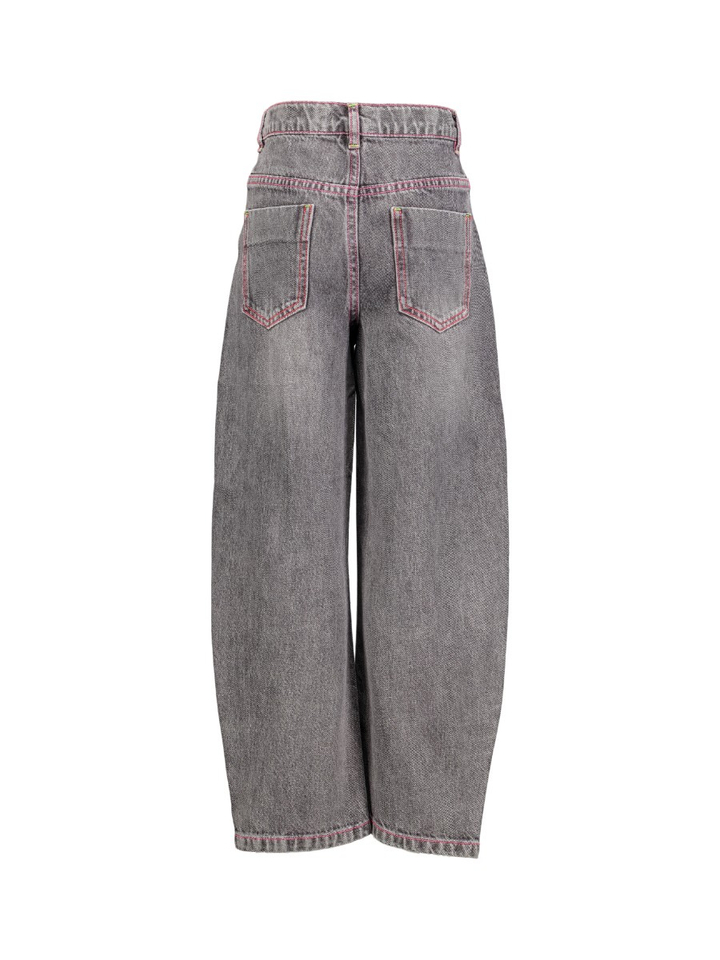 Grijze jeans met roze stikking en detail aan de voorzak Billieblush