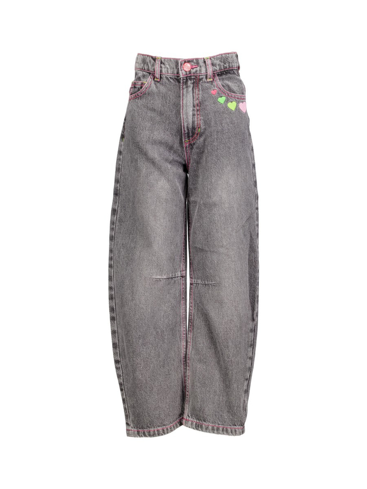 Grijze jeans met roze stikking en detail aan de voorzak Billieblush