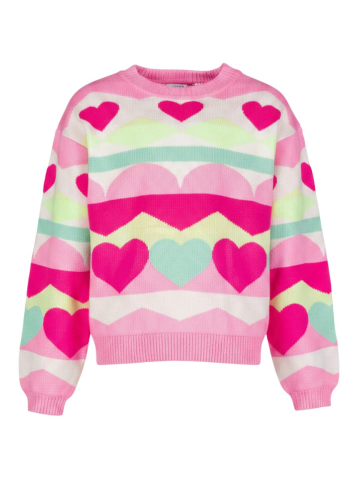 Multicolor trui met hartjes Billieblush