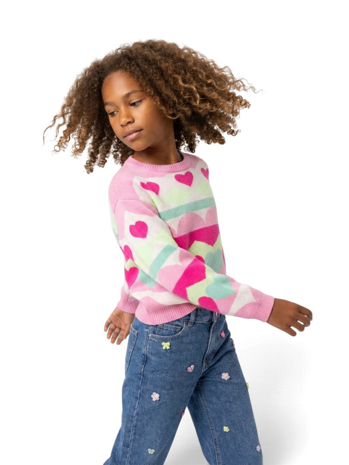 Multicolor trui met hartjes Billieblush