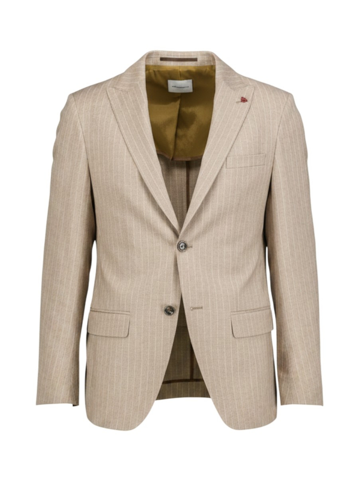 Beige gestreepte kostuumblazer Bauk Roy Robson 