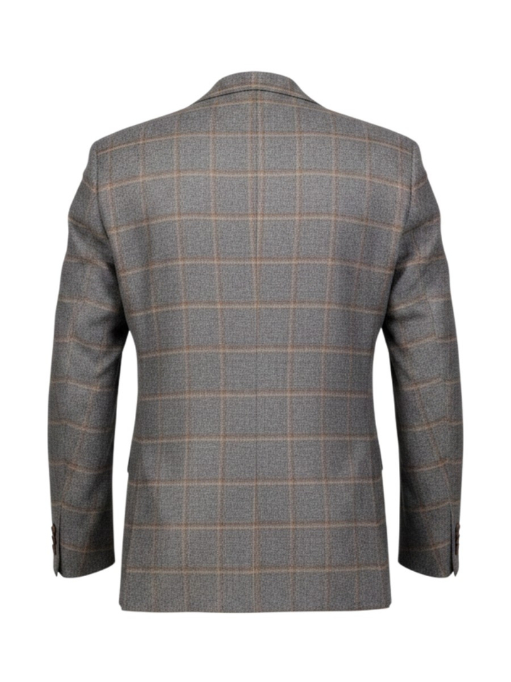 Grijze geruite blazer Regular Fit Roy Robson