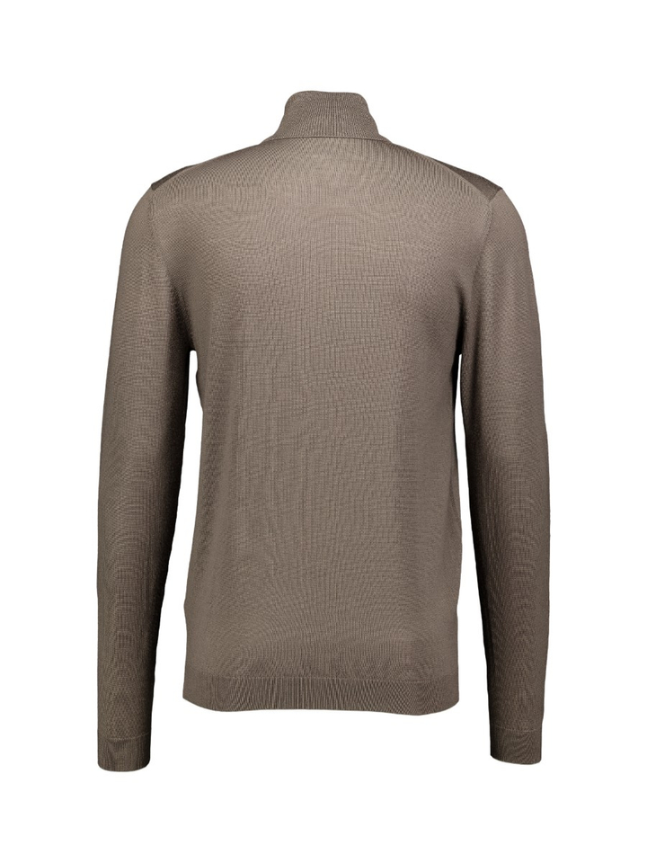 Donkertaupe wollen trui met rolkraag Roy Robson