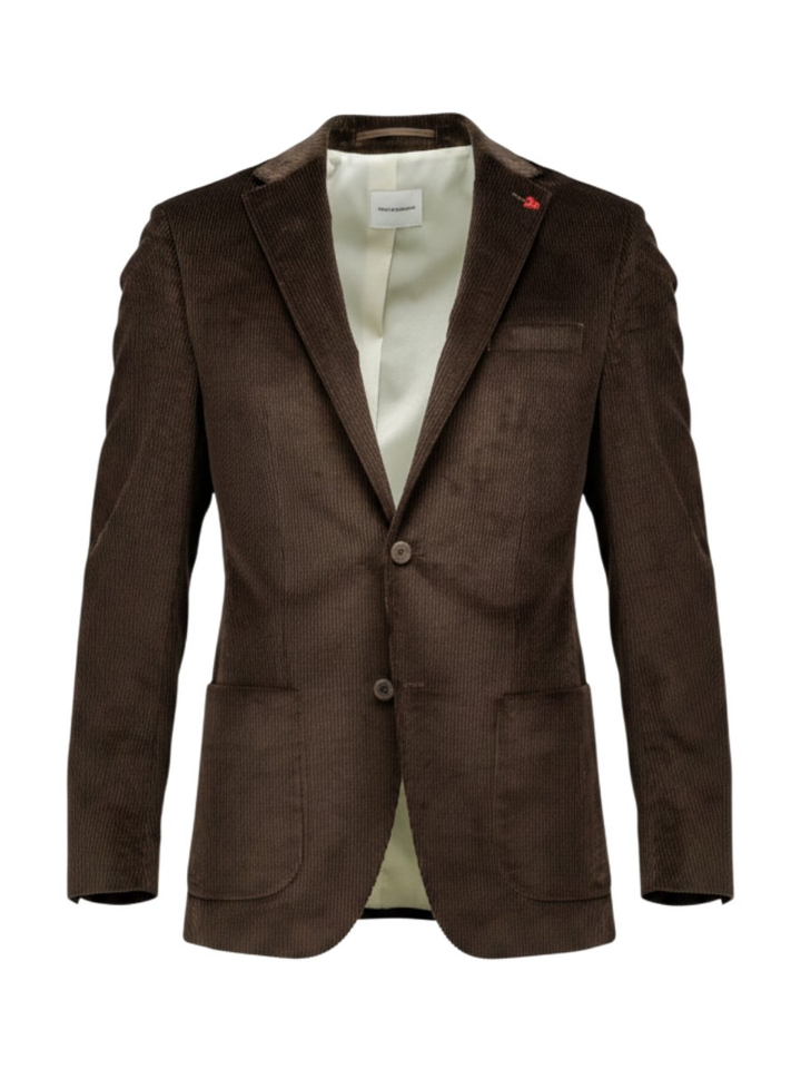 Bruine blazer in ribflueel Roy Robson