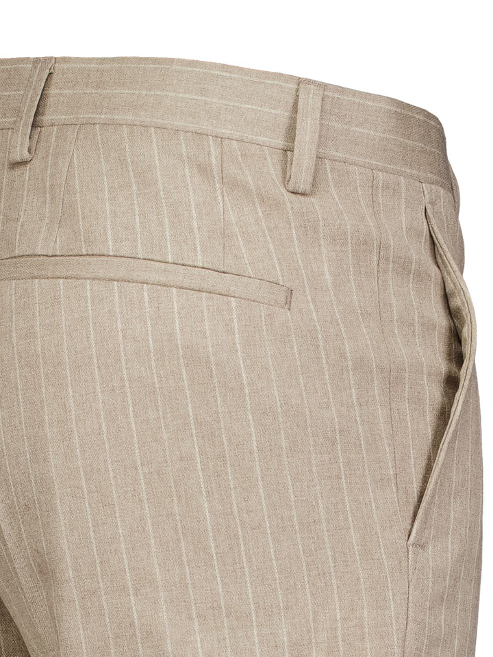 Beige gestreepte kostuumbroek Baukasten Roy Robson