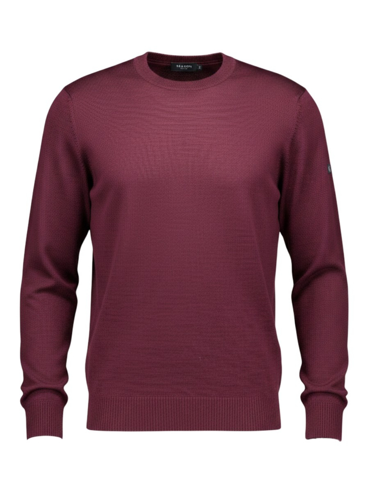 Bordeaux pull met ronde hals Maerz