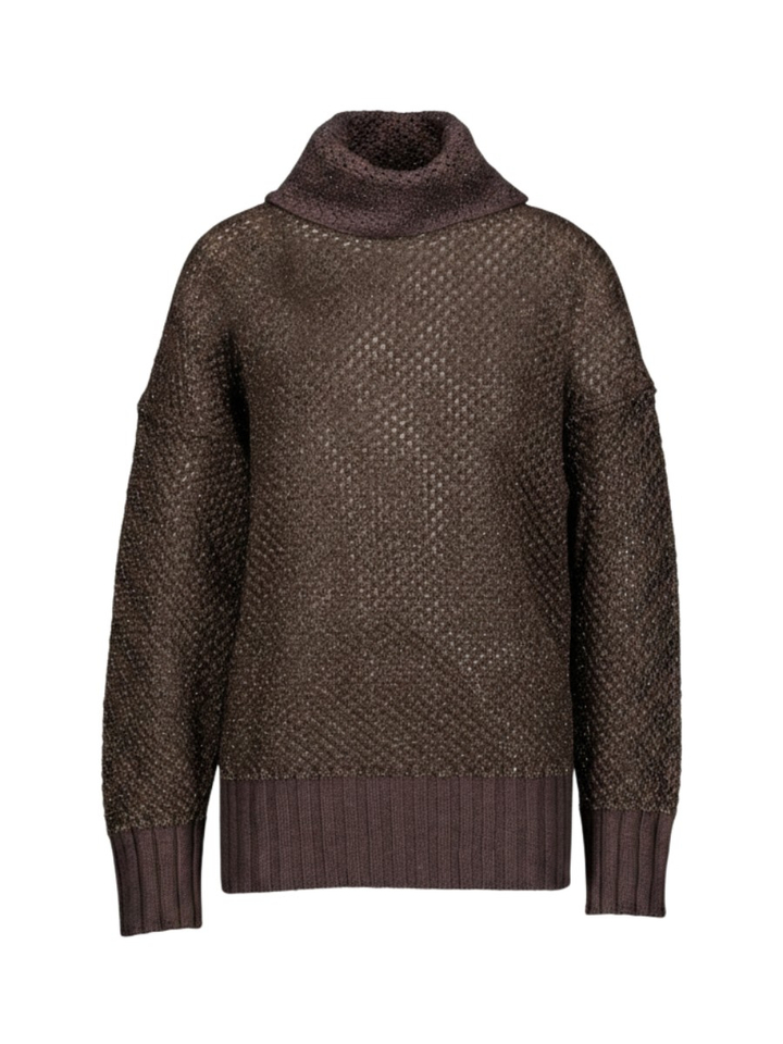 Bruine gehaakte trui met metallic Twinset Milano