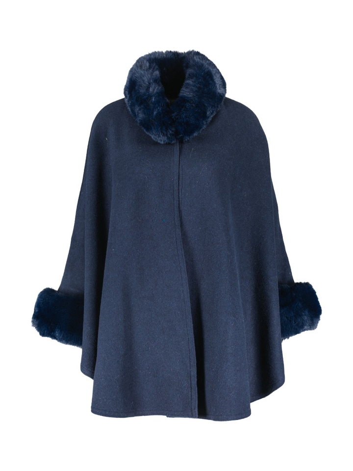 Donkerblauwe poncho Twinset