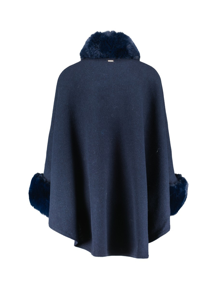 Donkerblauwe poncho Twinset