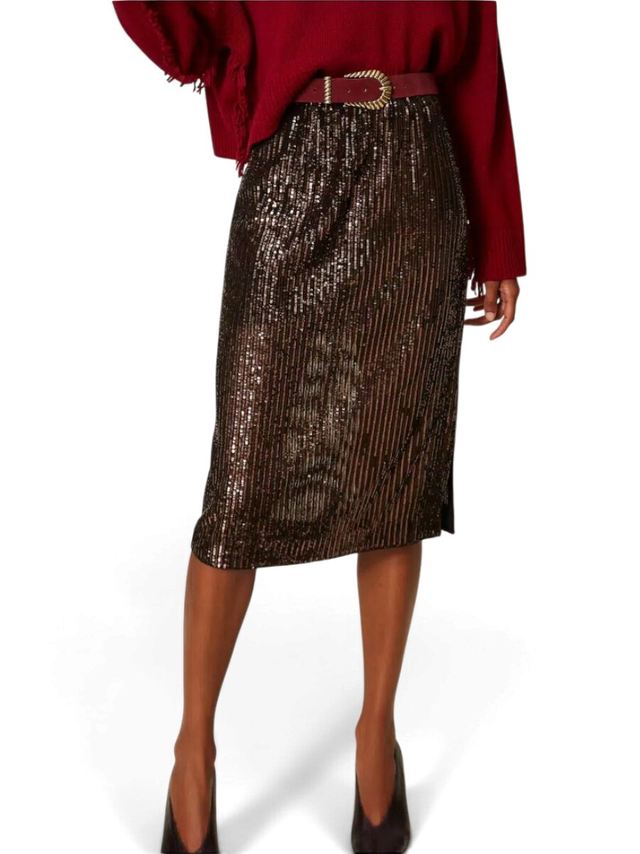 Bruine glitterrok Twinset