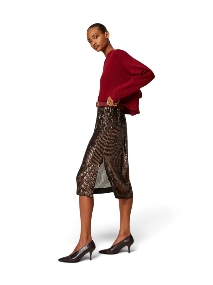 Bruine glitterrok Twinset